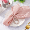 thumbnail image 2 of 100Pcs Pearl Napkin Rings Stretched Pearl Beaded Napkin Holder Pearl Rhinestone Napkin Holder Buckles Dinner Table Ring, 2 of 7