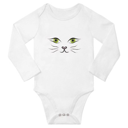 

Cat Face Cute Baby Long Sleeve One-pieces Boy Girl Unisex (White 12-18M)
