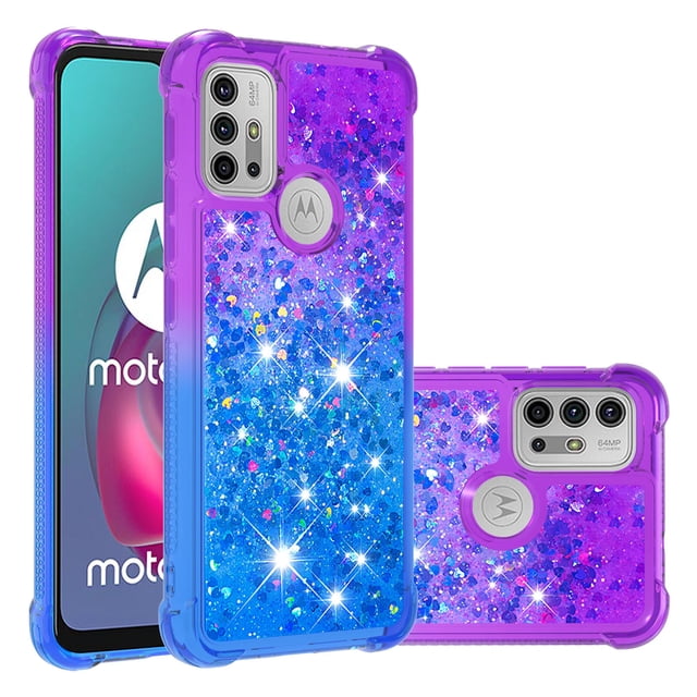Funda para Motorola MOTO G30/G10 Transparente con Brillos Carcasa Protectora Antigolpes con Glitter Brillante
