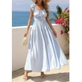 thumbnail image 3 of PRETTYGARDEN Women's Boho Maxi Dress Summer Cap Sleeve Long Flowy Beach Vacation Floral Sundresses Spring Resort Wear, 3 of 8