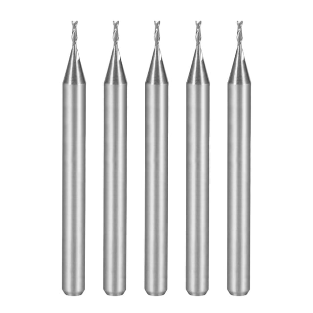 Cortador de fresas de carburo de 1/8" de vástago 0.8mm x 3mm, paquete de 5