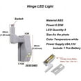 thumbnail image 2 of Luz de bisagra LED Universal para el hogar, cocina, oficina, puerta, luz de puerta de armario de hotel, interruptor automático, lámpara de iluminación blanca fría, luz nocturna de armario (pilas, 2 of 5