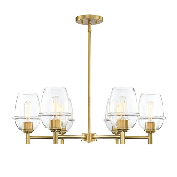D310M-6CH-BG Designers Fountain Summer Jazz - 6 Light Chandelier -9.25 Inch Tall and 28 Inch Wide-Brushed Gold Finish