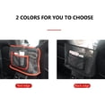 thumbnail image 2 of Organizador de malla plegable para asientos de auto, color negro con bordes rojos, material resistente, tamaño 41x26x11.5 cm, ideal para mantener tu auto ordenado., 2 of 7