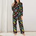 thumbnail image 2 of Daiia Monster Car for Women's Long-Sleeved Pajama Set – Soft & Comfortable Sleepwear Button-Up Pajamas Cozy Lounge Wear-Large, 2 of 7