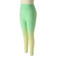 thumbnail image 2 of Leggings de yoga de cintura alta con degradado, sin costuras, color amarillo y verde, para realce de cadera, talla grande, 2 of 14