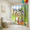 thumbnail image 4 of Eespoir No-Drill Easter Bath Curtain, Linen Fabric Shower Curtain For Holiday, Bathroom Decoration With Hook System, Spring Theme, Rental Friendly, Easy Change(B), 4 of 6