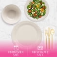 thumbnail image 3 of Paris Hilton London Collection 12-Piece Stoneware Dinnerware Set, Plates & Bowls Dish Set, Service for 4, Microwave & Dishwasher Safe, White with Bow Design, 3 of 7