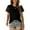 Black, variant on Idoravan Women's Tops Summer Women's Fashion Casual Shoulder Short Sleeve Solid Color T-Shirt Top Blouse