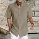 thumbnail image 2 of Playeras Básicas Algodon Para Hombre, Abrigo De Manga Larga Sin Capucha De Color Liso, Camisa De Bolsillo, Abrigo De Otoño Para Hombre, Estilo Informal Retro Estilo Occidental, 2 of 6