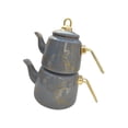 thumbnail image 4 of veasfak 2Pcs Enamel Tea Pot Set Easy to Clean Tea Jug for Home Use Kitchen Tea House Gray, 4 of 9
