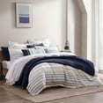 thumbnail image 2 of Levtex Home - Preston Comforter Set - King Comforter + Two King Pillow Cases - Jacquard - Cream, Blue, Navy and Taupe - Comforter (106 x 94in.) and Pillow Case (36 x 20in. ) - Cotton, 2 of 7