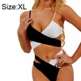 thumbnail image 2 of Traje de baño para mujer, traje de baño sexy dividido, bikini cruzado de dos colores, traje de baño para playa y piscina de verano, 2 of 7