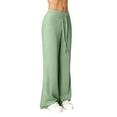 thumbnail image 4 of Flare Leggings for Women Soft Comfy Drawstring Yoga Pants Low Rise Sweatpants Lounge Wide Leg Leggings Green XL, 4 of 5