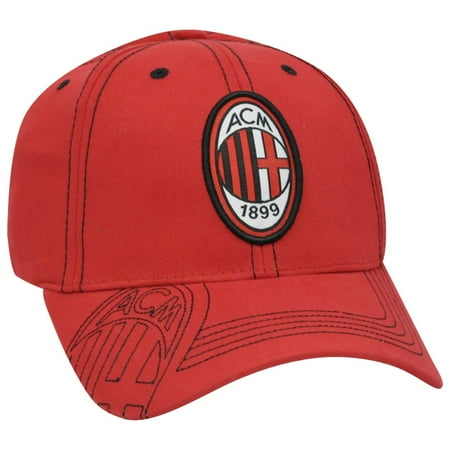 Ac Milan Soccer Shirts - AC Milan ACM Shield 1899 Soccer Gorra Serie A Sun Buckle Curved Bill Hat Cap