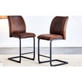 thumbnail image 6 of Black Metal - framed Chairs - Comfort for Prolonged Sitting - Counter and Dining Table Use - Anti - slip Floor Feet (Set of 2), 6 of 6