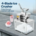 thumbnail image 3 of SPECSTAR Commercial Ice Crusher Shaver with Four Blades, Electric Snow Cone Maker Machine, 350W Shaved Ice Machine with Safety Switch for Both Home and Commercial Use, 660lbs/hr, 3 of 8