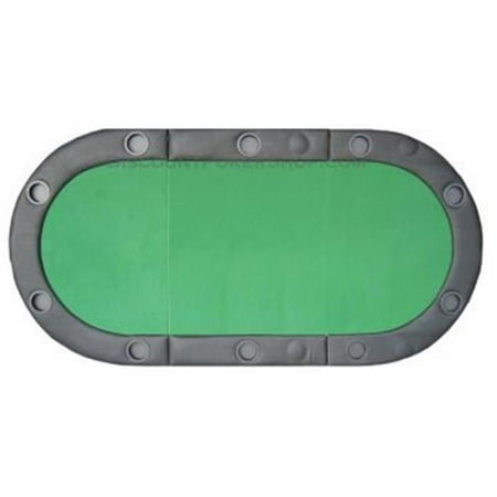 JP Commerce TX3-GREEN Padded Texas Holdem Folding Poker Table Top with Cup Holders -