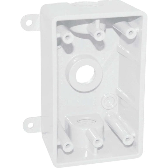 Southwire 1/2-3/4 3hle 1g Wht Box P1GB-37550W-UPC