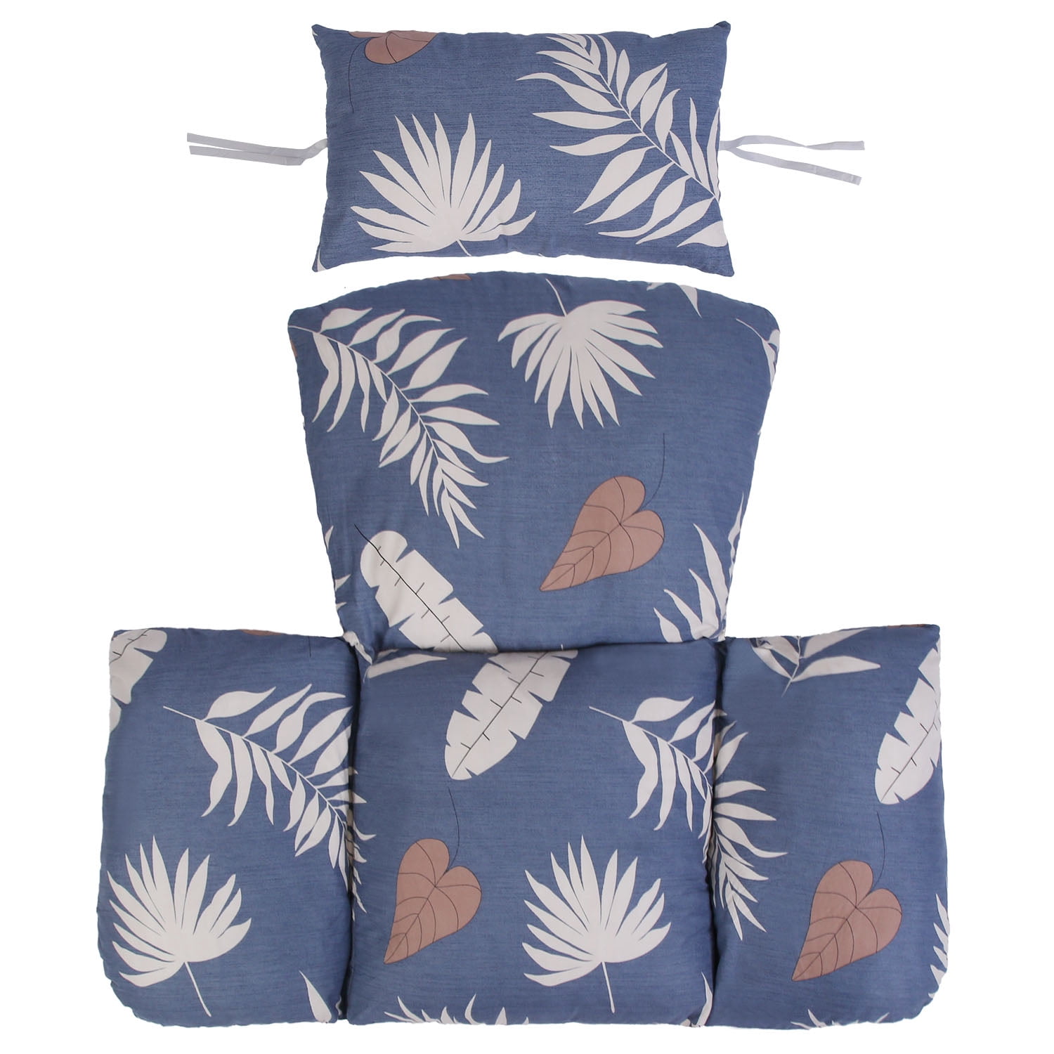 Outdoor Egg Chair Cushions Hanging Basket Seat Cushion Thicken Soft Egg Swing Chair Pad with Headrest for Backyard, Deck, Sun Room, Garden,Swimming Pool