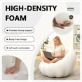 thumbnail image 4 of 36" Oversized Bubble Chair, Upholstered Mesh Fabric Bubble Sofa Couch & Floor Lounge Chair with 3D  Design for Living Room, Office, Apartment, Small Space - No Assembly Required (White), 4 of 9