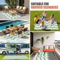 thumbnail image 3 of Green Chevron Outdoor Rug 4x6 Ft, Non Slip Washable Area Rug, Geometric Grey Print Wavy Striped White Patio Rugs Carpet Runner, Large Floor Mat for Indoor/Outdoor Deck Porch Camping, 3 of 8