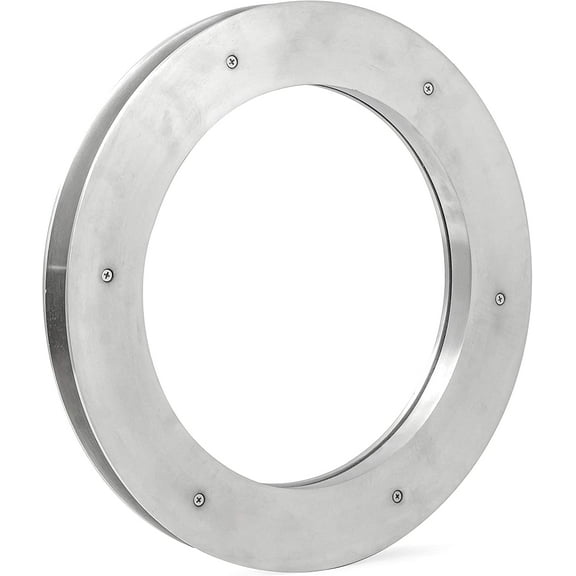 Deep Flange Nickel Premium Aluminum Premium Nautical Porthole Window with A Transparent Glass | Kitchen Home Decor Porthole Window | Nagina International (Brushed Nickel, 16 Inches)