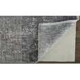thumbnail image 3 of HomeRoots 512140 10 x 13 ft. Gray Black & Silver Abstract Power Loom Distressed Rectangle Area Rug with Fringe, 3 of 5