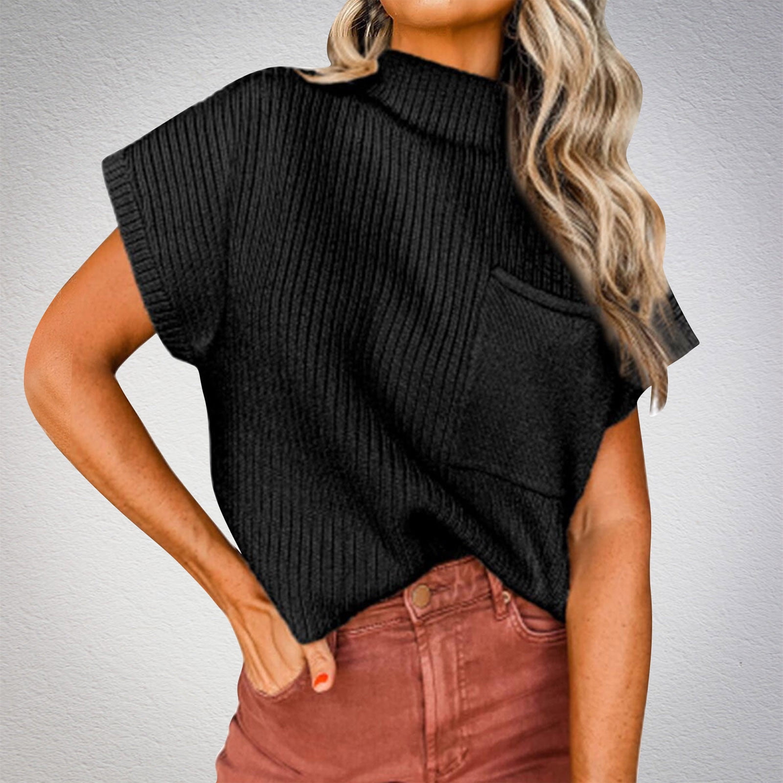 knit mock neck top