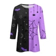 thumbnail image 4 of Womens Halloween Shirts Bat Witch Hat Print 3/4 Sleeve Horror Tees Ghost Graphic Crew Neck Cute Funny T-Shirt M, 4 of 6