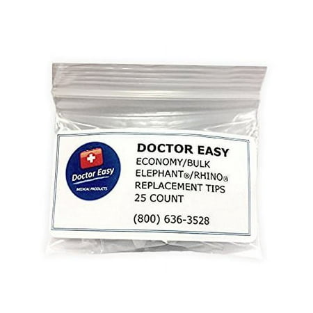 Doctor Easy Economy/Bulk Elephant & Rhino Replacement Tips, Bag of 25