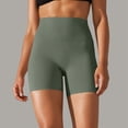thumbnail image 2 of Women's Solid Color Yoga Shorts - Double Brushed, High Waist Compression, Three-Quarter Length, Nylon Spandex, XS-XL Sizes, Workout/Pilates, 2 of 6