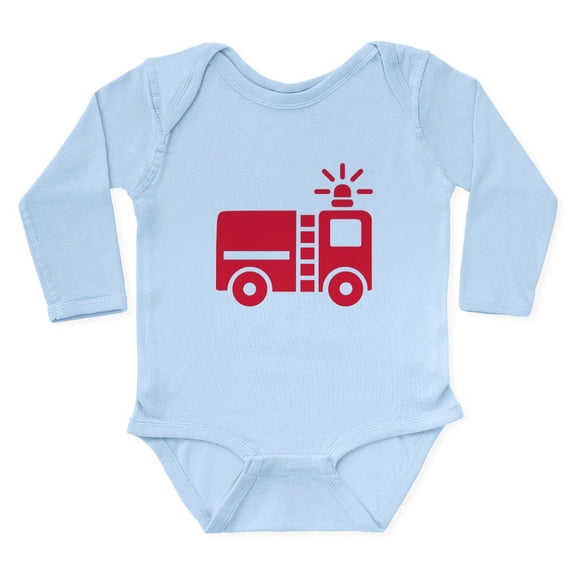 CafePress - Fire Truck Long Sleeve Infant Bodysuit - Long Sleeve Cotton Baby Bodysuit