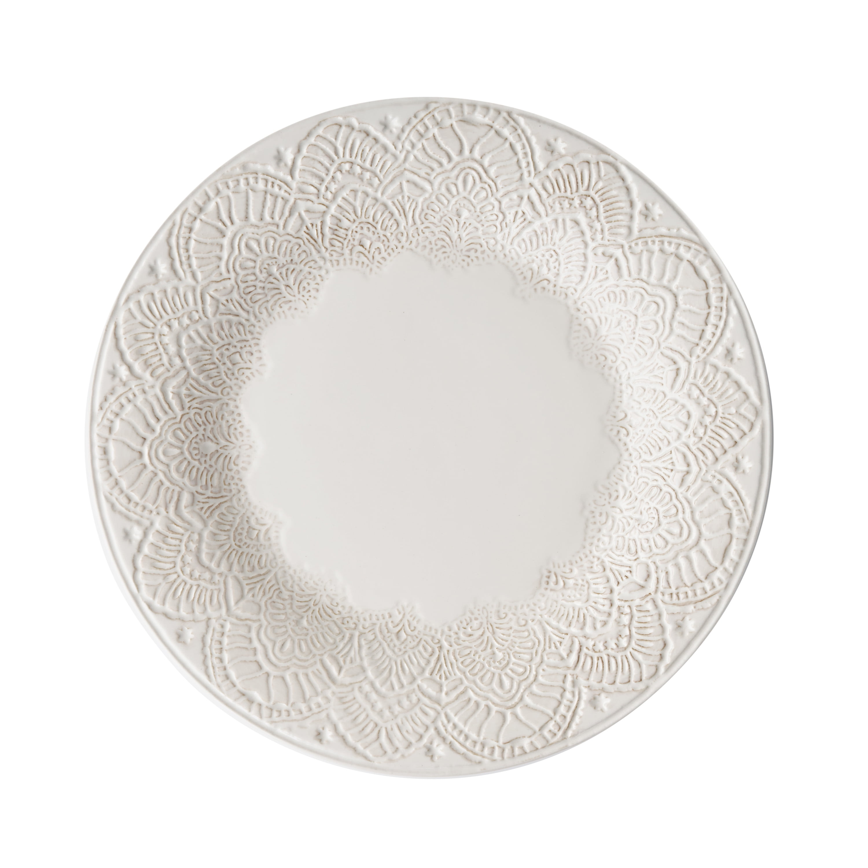 The Pioneer Woman Vintage Lace 12-Piece Ceramic Dinnerware Set, Linen, Set for 4