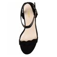 thumbnail image 4 of YDN Women Lovely Round Open Toe Buckle Strap Sandals Wavy Edge Wedge Mid Heels Pumps Bridal Party Summer Shoes Size 13 Black, 4 of 4