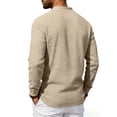 thumbnail image 4 of Dolkfu Casual Shirts for Men Linen Long Sleeve Polos Collared Button Regular Fit Men T Shirts L, 4 of 9