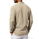 thumbnail image 4 of Ceisia Men's Breathable Linen Blend Long Sleeve Polo Shirts, Relaxed Fit Casual Collared Shirts for Daily Wear Gifts, 4 of 9
