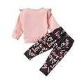 thumbnail image 5 of StylesILove Baby Toddler Girls Valentine's Day Pink Ruffled Long Sleeve Top and Love Leggings 2pcs Cotton Outfit, 5 of 7
