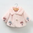 thumbnail image 3 of GYRATEDREAM Infant Toddler Girls Cozy Faux Fur Bolero Shrug Shawl Accessories Princess Cape Baby Warm Thicken Sweet Dress Coat for 0 Month-4 Years, 3 of 5
