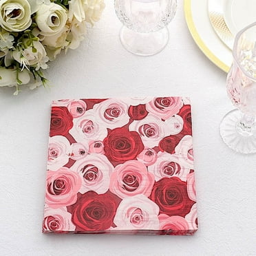 BalsaCircle 50 Pink Red 13x13 in Floral Design Dinner Paper Napkins Party Events Reception Decorations