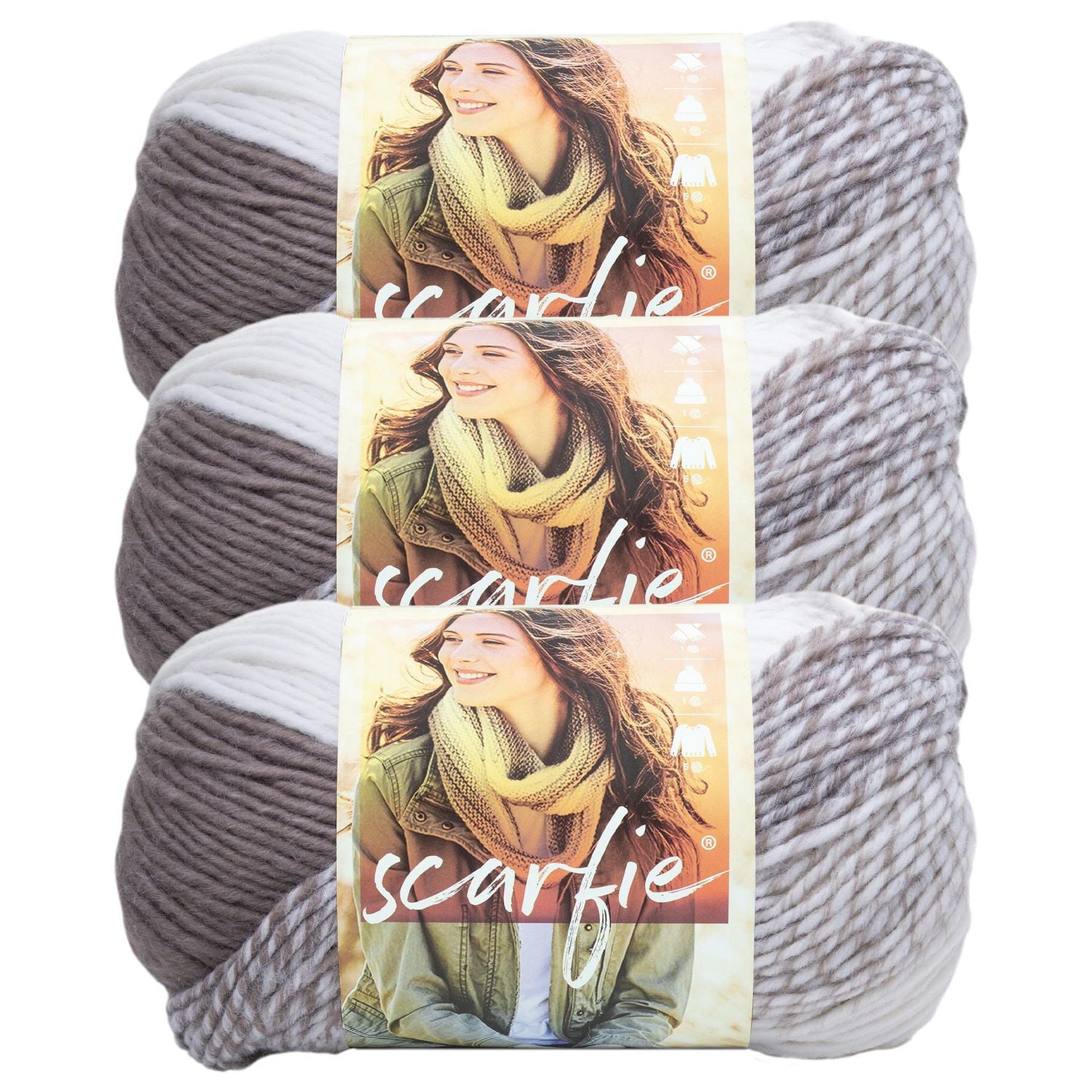 Lion Brand Yarn Scarfie #5 Chunky Wool Blend Yarn 285m/150g