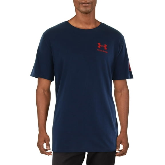 Under Armour Mens Freedom Flag Gradient Graphic Cotton Shirts & Tops