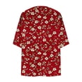thumbnail image 6 of yoeyez Lightweight Cardigans for Women Floral Print 3/4 Sleeve Kimono Cardigan Loose Cover Up Casual Summer Beachwear 2026 Red,S, 6 of 6