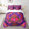 thumbnail image 2 of Homewish Purple Pink Damask Bedding Comforter Set 7-Piece, Western Rustic Hippie King Bedding Sets, Teens kids Adult Female Reversible Bed Sheets, Lightweight Room Decor, 2 of 7
