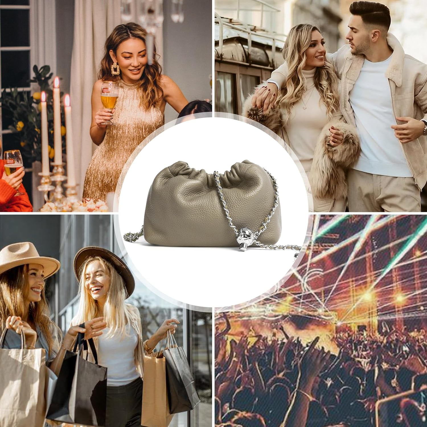 Small Crossbody Bag For Women Trendy.Dumpling Bag Clutch Purse For Women Evening Bag Cloud Purse Vegan Leather Hobo Bag
