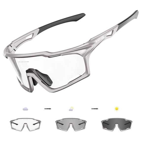 Kapvoe New Outdoor Photochromic Sunglasses Men Driving Bike Cycling Glasses Women Bicycle Riding Hiking Sports UV400 Goggles