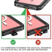 Allytechgroup Waterproof Case for iPhone 15 Pro Max, Full Body Protection Built-in Screen Protector MagSafe Wireless Charging Dustproof Shockproof Cover Case with Transparent PC, Black