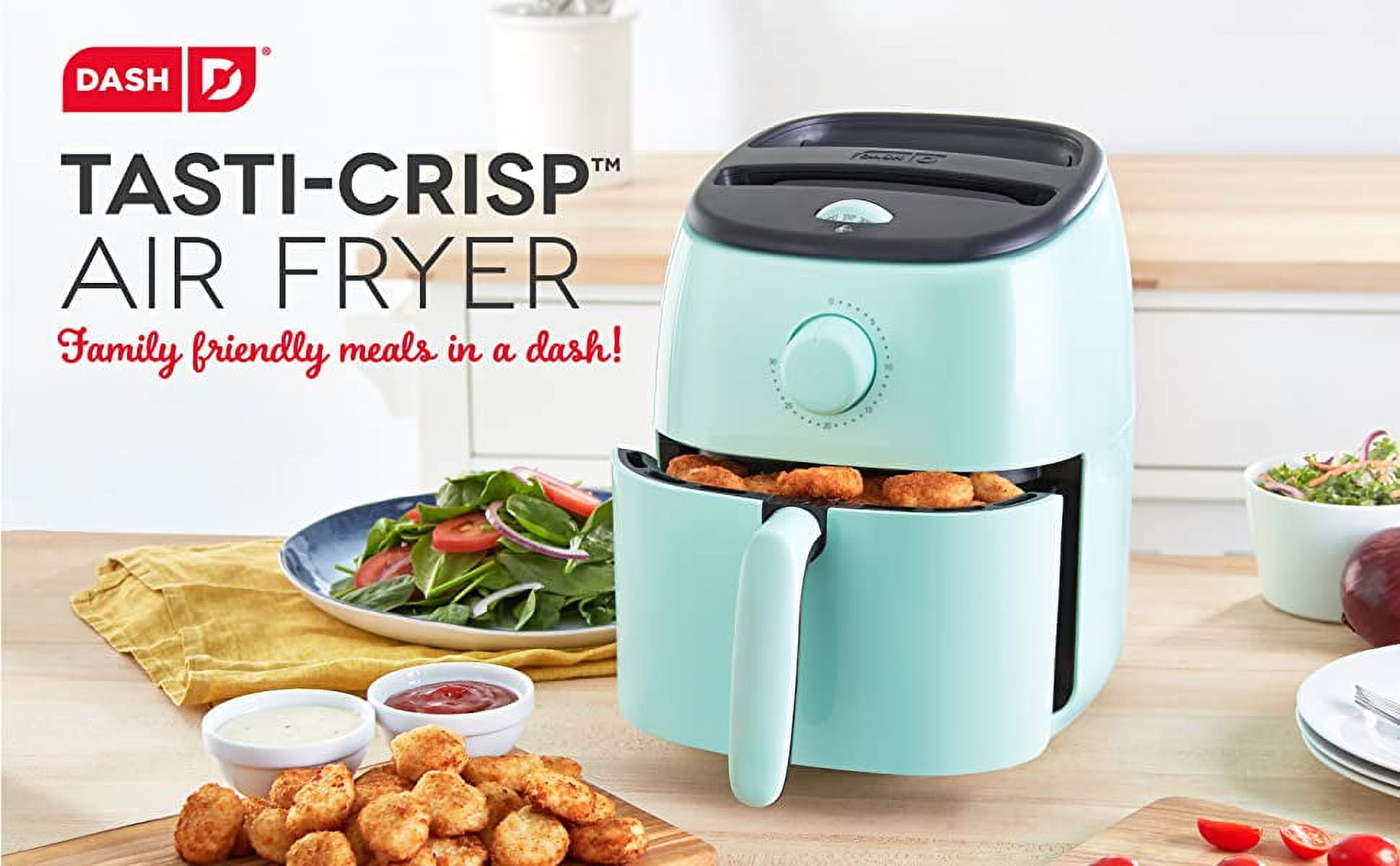 DASH Tasti-Crisp™ Digital Air Fryer, 2.6 Quart - Black & Air Fryer Recipe  Boo,  in 2023