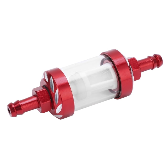 Elemento de filtro de combustible de vidrio Reemplazo de carcasa de aleación de aluminio para automóviles ATV SUV Motocicletas Pit BikesRojo