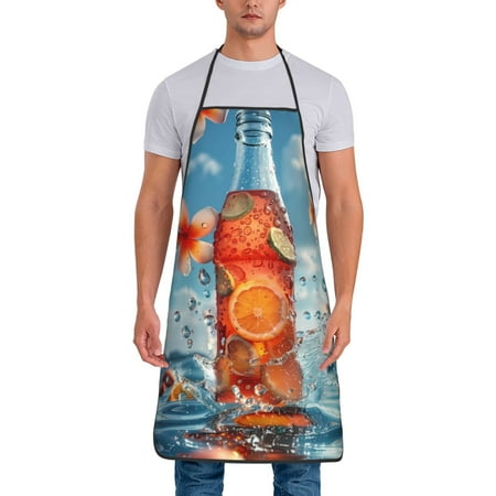 

Tideii Refreshing Citrus Splash for Tie-up Apron Unisex Waterproof and Stain-Resistant Bib Apron for Kitchen Garden Painting